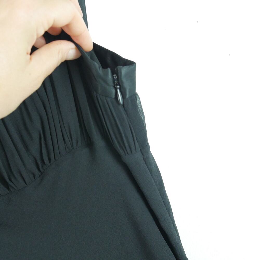 Vintage Y2K Dress Silk Chiffon Black Whimsigoth Fairy Asymmetrical Sheer Hoco 4 - Picture 4 of 9